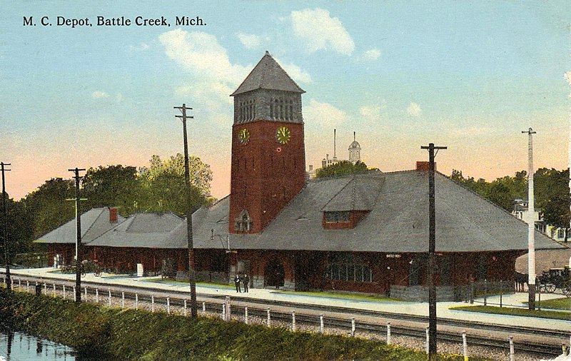 File:Michigan Central Depot Post Card Battle Creek MI.jpg
