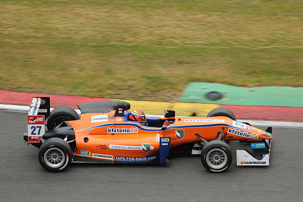 Jensen racing at Spa-Francorchamps in Formula 3 in 2015