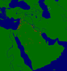 mapo detaligante lokojn de la kampanjoj de khalid