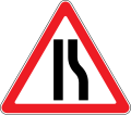 Road narrows on right