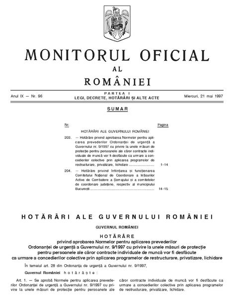 File:Monitorul Oficial al României. Partea I 1997-05-21, nr. 96.pdf