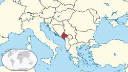 Situo de Montenegro en ĝia regiono.