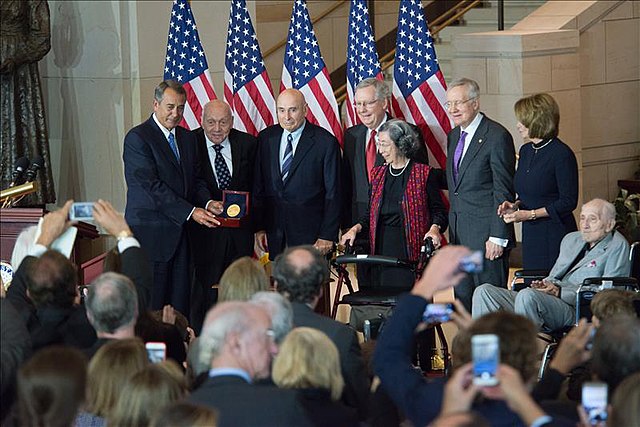 Surviving members receiving the Congressional Gold Medal in 2015