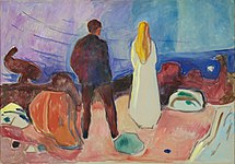 Zwei Menschen. Die Einsamen (1933–35), Öl auf Leinwand, 91 × 129,5 cm, Munch-Museum Oslo