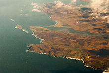 Loch Gruinart and northwest Islay from the air with Ardnave Point and Nave Island at left centre