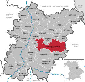 Poziția localității Neunburg vorm Wald