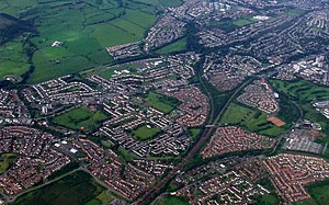 Aerial view of the ward from the north-east Newton and Cambuslang from the air (geograph 2988822) (cropped).jpg