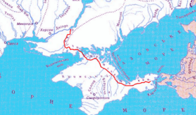 Carte du canal de Crimée du Nord (en ukrainien)