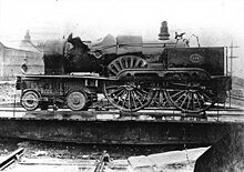 No. 224 following its recovery from the Firth of Tay in 1880 North British Railway locomotive 224.jpg