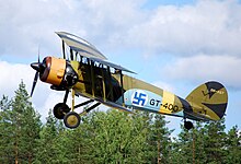 A Finnish Gloster Gauntlet Mk. II (OH-XGT). South Africa donated 24 such aircraft to Finland during the Winter War. OH-XGT at EFSE 20080802 05.jpg