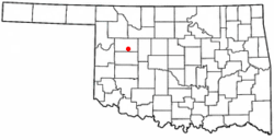 Putnam, Oklahoma'nın konumu