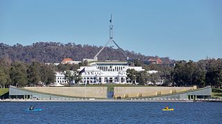 Old and new Parliament Houses; Canberra Australia
