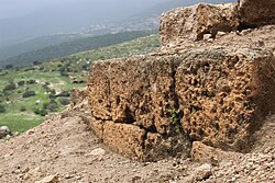 Old blocks of hewn-stones at the ruin of Kafr 'Inan