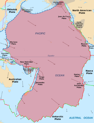 <span class="mw-page-title-main">Pacific Plate</span> Oceanic tectonic plate under the Pacific Ocean