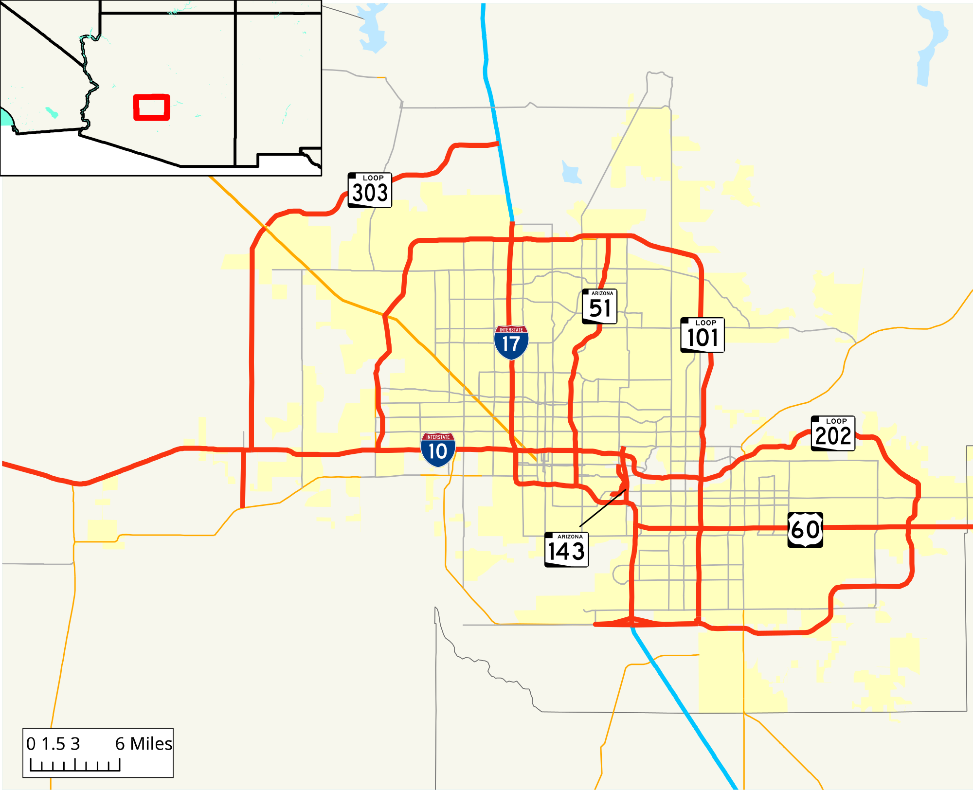 Roads and freeways in metropolitan Phoenix - Wikipedia, the free ...