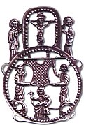 Moderner Nachguss eines Aachener Pilgerzeichens von 1330