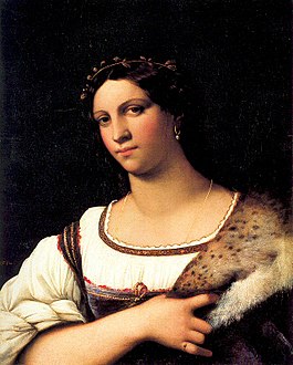 Sebastiano del Piombo.  Fornarina.  1512. Olaj, fa.  Uffizi, Firenze