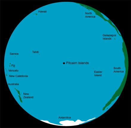 Location of Pitcairn in the world