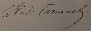 Podpis Władysława Tarnowskiego z listu z 25 I 1877 z do J.I.Kraszewskiego.png