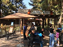 Portrait artists and face painting at the north end of Camp Snoopy. Portrait Artists, Knott's Berry Farm.jpg