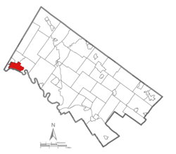 Emplacement de Pottstown dans le comté de Montgomery, en Pennsylvanie.