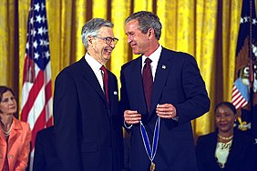 President George W. Bush Presents the Presidential Medal of Freedom Award to Fred Rogers.jpg