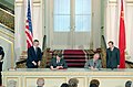 President Ronald Reagan and Mikhail Gorbachev at the signing ceremony for INF Treaty.jpg