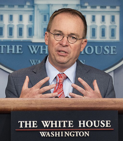 Press Briefing with Acting Chief of Staff Mick Mulvaney (48915293661) (cropped)