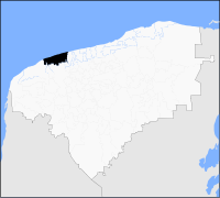 Locatie van Progreso in Yucatán