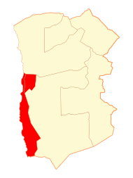 Pozicija provincije na karti Regije Tarapacá