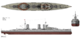 A Mária királyné tiszteletére elnevezett HMS Queen Mary csatacirkáló.