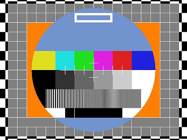 Colour TVE test card regularly broadcast since 1975 by La 1 until 1995 and by La 2 until 2001
