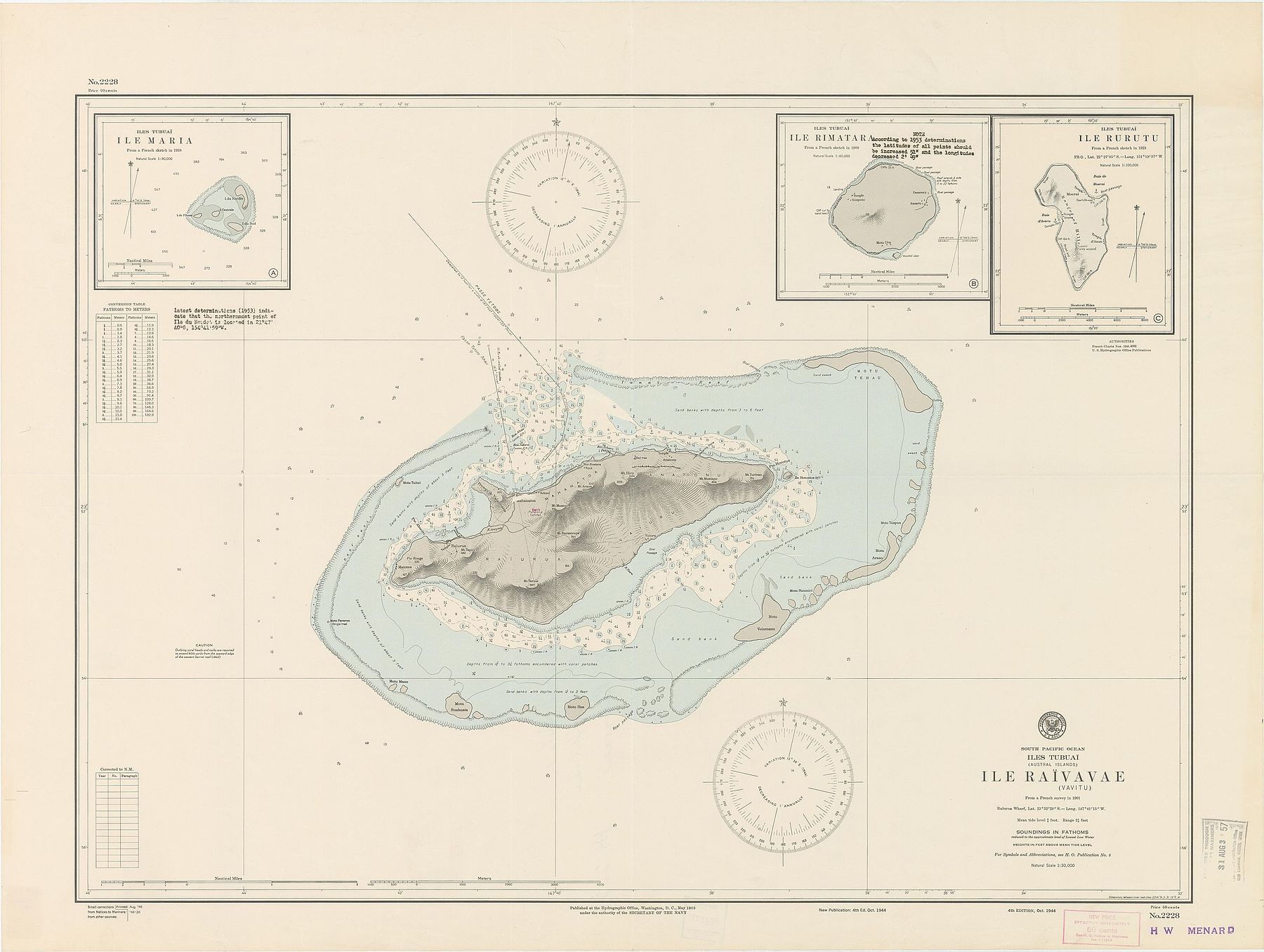 Raivavae 1944 nautical chart.jpg