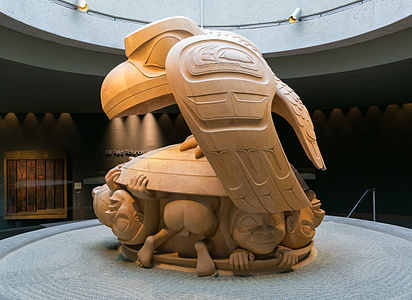 Raven and the First Men, by Bill Reid. Located at the Museum of Anthropology (MOA) at the University of British Columbia.