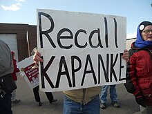 Opponents of Kapanke demonstrating their support for his recall Recall KAPANKE (5562506308).jpg