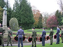 Cadets of the Air Training Corps and the Army Cadet Force during a Remembrance Sunday ceremony Remembrance Day Ripon.jpg