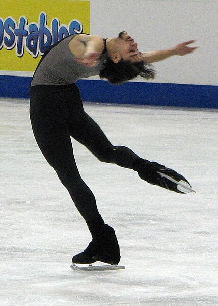 Ward performs a layback spin in 2008.