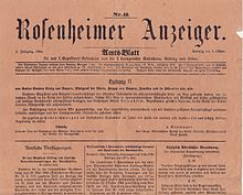 Розенхаймер Анцайгер от 2 октября 1864 года.