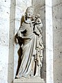 Saint-Loup-de-Naud (77), église St-Loup, croisée du transept, statue de la Vierge à l'Enfant, XIVe siècle 1.jpg
