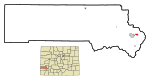 San Miguel County Colorado Incorporated and Unincorporated areas Telluride Highlighted.svg
