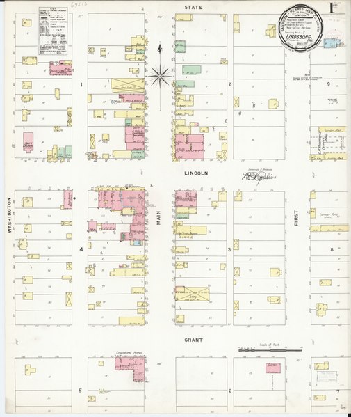 File:Sanborn Fire Insurance Map from Lindsborg, Mcpherson County, Kansas. LOC sanborn03017 003-1.tif