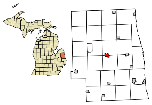 Location of Sandusky, Michigan
