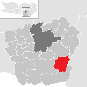Lage der Gemeinde Sankt Margareten im Rosental im Bezirk Klagenfurt-Land (anklickbare Karte)