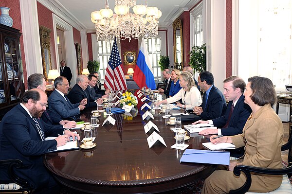 Nuland, Hillary Clinton, Sergey Lavrov, Sergey Kislyak and Jake Sullivan in Washington, D.C., April 12, 2012