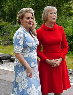 Sheridan Smith & Jenny Agutter at the press launch for the film at Oakworth Station, prior to the world premiere of the film at Keighley Sheridan Smith & Jenny Agutter.jpg