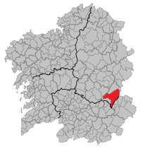 Localização de Quiroga na Galiza