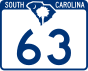 South Carolina Highway 63 marker