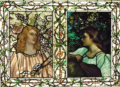 Spring and Autumn Tiffany Glass Works, designed by Lydia Field Emmet