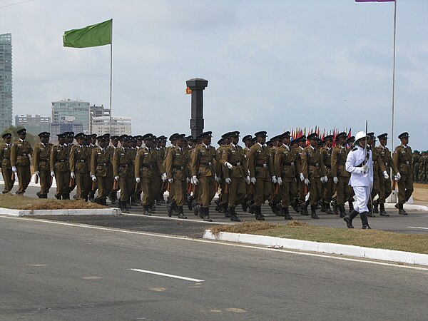 Sri Lanka Police officers on independence day parade