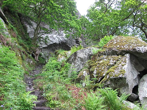 Steep rocky section near to Rob Roy’s Cave - geograph.org.uk - 4072940